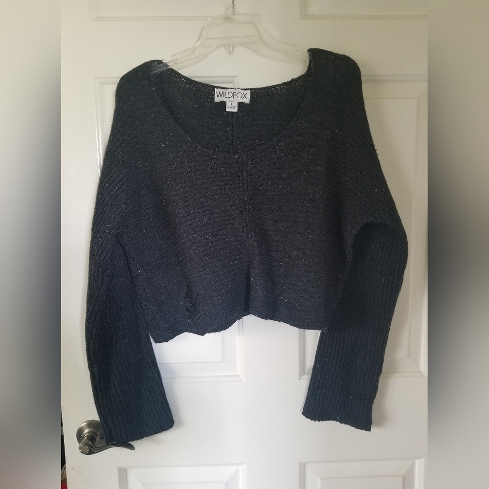 Wildfox Women's Cropped Distressed Sweater (L)